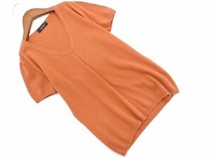 ネコポスOK Le Verseau ルヴェルソー Vネック サマー ニット セーター size40/茶 ■◆ ☆ dfb9 レディース