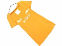 ネコポスOK Abercrombie & Fitch アバクロンビー＆フィッチ プリント Vネック Tシャツ sizeS/オレンジ ■◆ ☆ dfc0 レディース_画像1