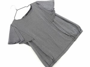 Talbots タルボット ストライプ フレアスリーブ カットソー sizeM/グレー ■◆ ☆ dfc0 レディース