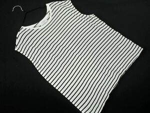 ネコポスOK OPAQUE オペーク ボーダー ノースリーブ Tシャツ size40/白ｘ黒 ■◆ ☆ dfc3 レディース