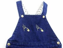 ネコポスOK PETIT BATEAU プチバトー 刺繍 ロンパース サロペット オーバーオール 81cm 紺 ■◆ ☆ dfc2 子供服_画像3