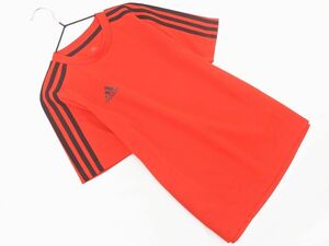 ネコポスOK adidas アディダス キッズ サッカーウェア カットソー size140ｃｍ/赤 ■◆ ☆ dfc7 子供服