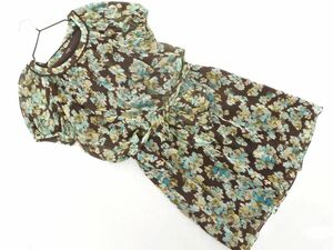  cat pohs OK ROPE Rope chiffon floral print gya The - One-piece size7/ tea #* * dfc7 lady's 