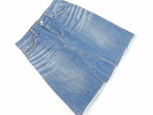 LEVI’S リーバイス W421 フリンジ Aライン 台形 デニムスカート sizeXS/青 ■■ ☆ dfc8 レディース