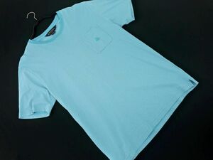ネコポスOK ブルックスブラザーズ ボーダー ポケット Tシャツ sizeM/青 ■◆ ☆ dfc9 メンズ
