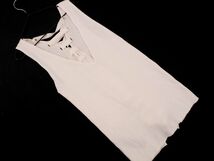 ネコポスOK ZARA ザラ レースアップ リブ ノースリーブ ニット セーター sizeM/白 ■◆ ☆ dfc6 レディース_画像5