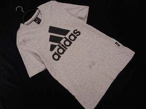 ネコポスOK adidas アディダス ビックロゴ プリント Tシャツ sizeL/グレー ■◆ ☆ dfc9 メンズ