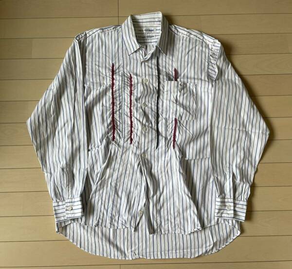 【希少・90s】フランス製 COMME des GARCONS SHIRT コムデギャルソンシャツ　■90's 川久保玲 切り替え ストライプ 縮絨