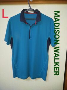 【おすすめ】MADISON WALKERジップアップポロシャツ Ｌ ジムトレーニング、スポーツ　《超お買い得商品》