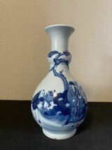 中国美術品 古玩 康熙年製在銘　染付花瓶　染付古美術 道具　_画像2