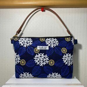 刺繍ポーチ★紫陽花（青）