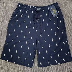  new goods Ralph Lauren shorts short pants navy blue po knee total pattern 