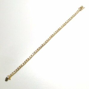 J◇SV925 ストーン付 テニスブレスレット ゴールドカラー 18.5cm 3.3mm幅 SILVER シルバー tennis bracelet【ネコポスOK】の画像3