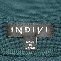 H6◆【美品】インディヴィ バックフック プルオーバー 緑 ダークグリーン 13号 大きいサイズ 日本製 127-17710 洗える 春 秋 INDIVI_画像5