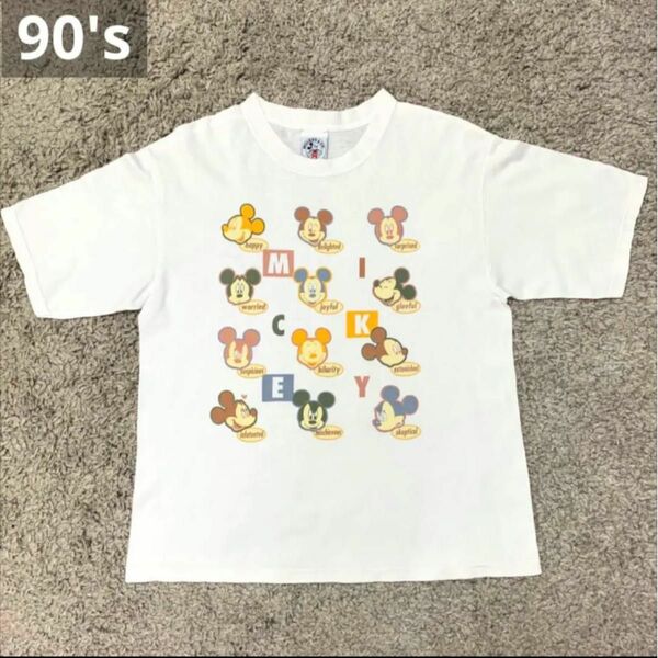 USA製90s Disney ミッキー半袖Tシャツ　アーカイブヴィンテージ古着