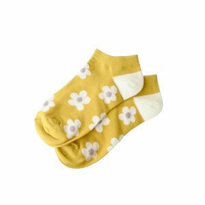 ポップ フラワー スニーカー ソックス (イエロー) レディース くつ下 靴下 IMPORT POP SOCKS