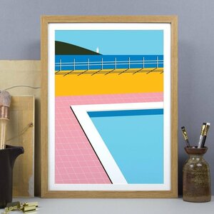 Beachside Pool Print (30 x 40cm) A3 アート ポスター 北欧 リビング Art Poster