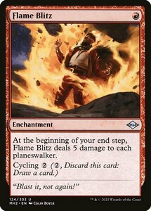 Mtg ■ Red/English Version ■ &lt;&lt; Flame Blitz of Flame/Flame Blitz &gt;&gt; ★ Фольга ★ Современный горизонт 2 MH2