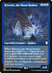 MTG ■青/英語版■ 《月のクラーケン、ブリネリン/Brinelin, the Moon Kraken》★エッチングFOIL★統率者レジェンズ　CMR