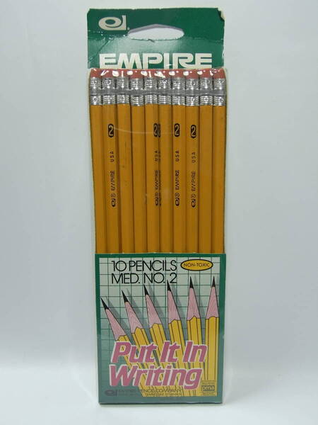 当時物! 在庫有 新品、未開封♪ 送料無料 アメリカ製 USA 鉛筆 消しゴム付 10本入 EMPIRE pencil company エンパイア ペンシル カンパニー