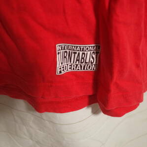 メンズ ph174 ITF INTERNATIONAL TURNTABLIST FEDERATION プリント 半袖 Tシャツ XL 朱色系の画像3