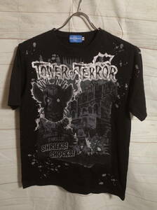 メンズ ph195 東京ディズニーリゾート Disney TOWER OF TERROR タワーオブテラー 半袖 Tシャツ M ブラック 黒