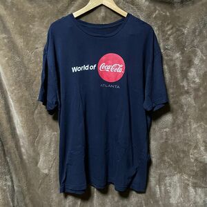 希少 アメリカ購入 coca cola Tシャツ ネイビー