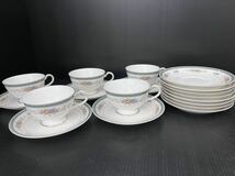 (620k9) Noritake ノリタケ ボーンチャイナ カップ&ソーサー 5客 セット ソーサー 8枚 マグカップ まとめ売り_画像2