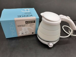 .(M230520B-4) KEKE folding kettle HF011E folding kettle electric kettle compact traveling abroad outlet plug type O2 Junk 