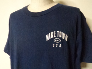 90's NIKE TOWN usa 刺繍 Tシャツ ネイビー ナイキ USA製 アメリカ製 サイズM