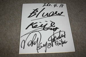 Bluew(3 name only autograph ). collection of autographs autograph autograph square fancy cardboard 
