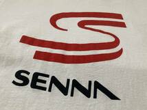 ◎ Ayrton Senna アイルトン セナ 半袖 Tシャツ ロゴT 白 当時物 サイズ L Hanes ヘインズ MADE IN U.S.A 音速の貴公子 HONDA F1 ☆_画像1