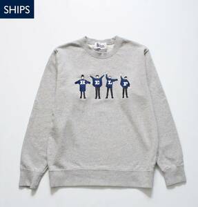 【 SHIPS シップス × BEATLES ビートルズ 】コットン スウェット シャツ M トレーナー グレー 112-04-0076 定価\11,000 クルーネック