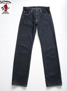 【 Ted Company テッドカンパニー 】DEVIL 001 セルビッチ ストレート デニムパンツ 31 TEDDY'S JEANS 濃紺 テッドマン 革パッチ ジーンズ