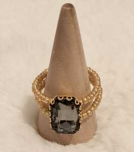 [No.5214] кольцо бисер кольцо biju- чистый чёрный 