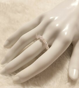 [No.5334] ring ring ... type glass beads pink 