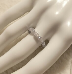 [No.5335] ring ring ... type glass beads mauve purple 