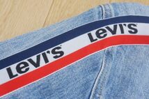 J206　即決　Levi's PREMIUM リーバイス プレミアム　ユーズド加工　袖ロゴライン入り デニムジャケット　Gジャン　L_画像8