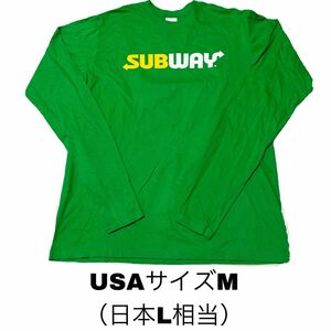 デッドストック サブウェイ SUBWAY 企業物 企業ロゴ ロンティー ロンT 長袖 ロゴ レア 希少　①