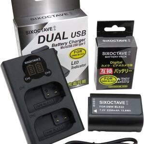 DMW-BLK22 Panasonic パナソニック 互換バッテリー 1個と 互換デュアルUSB充電器 の2点セット