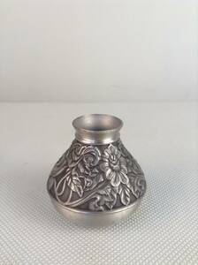 A7034●ROYAL SELANGOR PEWTER ロイヤルセランゴール 壺 花瓶 フラワーベース 錫製 ピューター 幅7㎝ 高さ6㎝