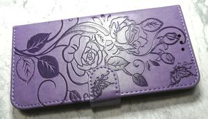  блокнот type iPhone7Plus/8Plus для кейс роза бабочка leaf лиловый фиолетовый цвет 