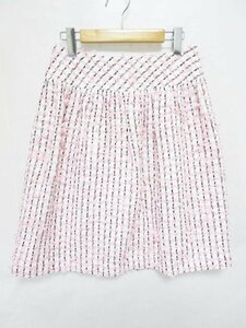 【送料無料】 M'S GRACY エムズグレイシー スカート ピンク チェック ツイード素材 綿混 日本製 可愛い size38 M ハイブランド/948960