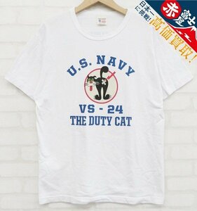 7T3782【クリックポスト対応】バズリクソンズ BR77363 VS-24 THE DUTY CAT 半袖Tシャツ USA製