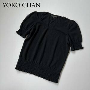 YOKO CHAN ヨーコチャン YOKO D'OR ヨーコドール パフスリーブ　ニットブラウス 半袖ニット　パフスリーブ　サマーニット トップス　美品