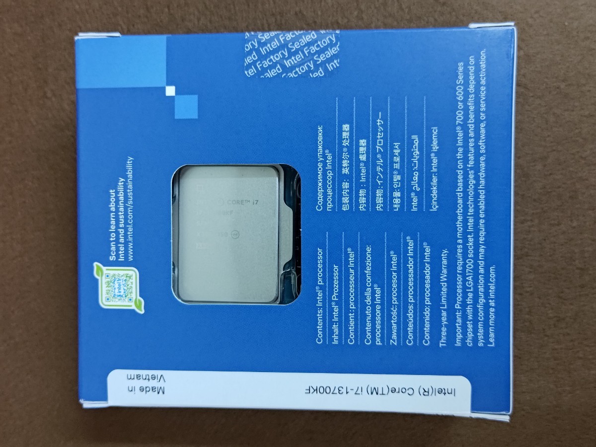 新品未使用未開封 intel インテル cpu core i7 13700KF BOX lga1700 