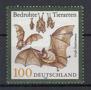 ドイツ 1999年未使用NH 動物/絶滅危惧種/キクガシラコウモリ#2086