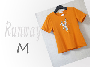 * new goods / T-shirt / orange series /M/ spangled / lady's *f5913