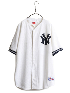 USA製 大きいサイズ XL ■ MLB オフィシャル Majestic ヤンキース ベースボール シャツ メンズ / ゲームシャツ ユニフォーム 大リーグ 野球