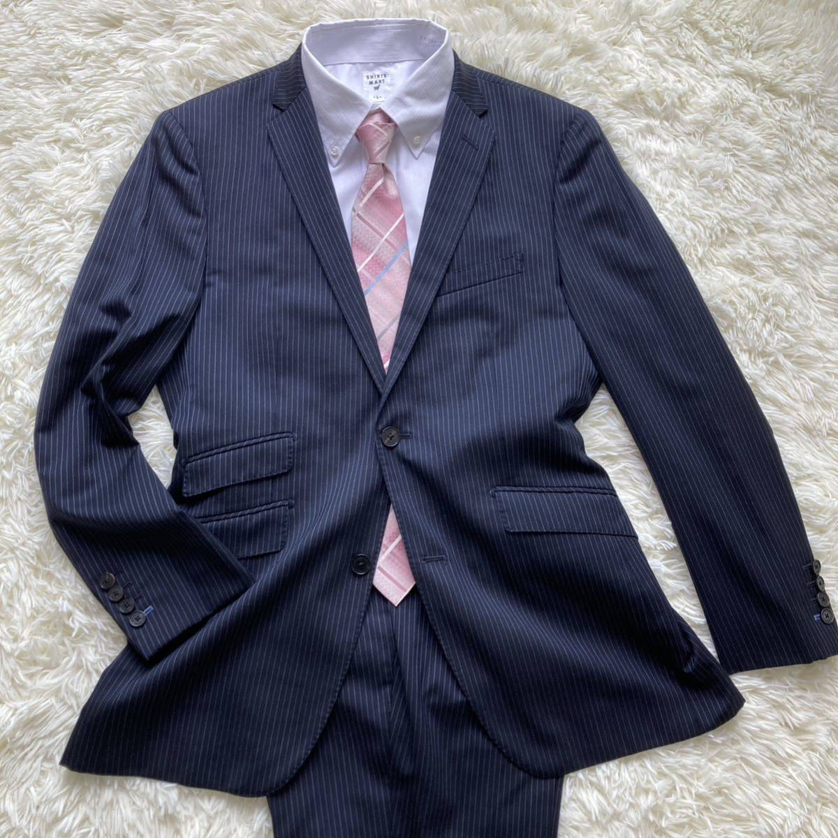 BURBERRY BLACK LABEL セットアップスーツ ネイビーストライプ